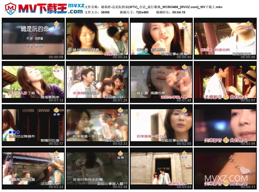 谢莉婷-总是阮的命(MTV)_台语_流行歌曲_MC503468
